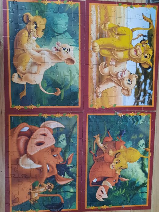 Puzzle Król Lew 4 obrazki Disney + gratis