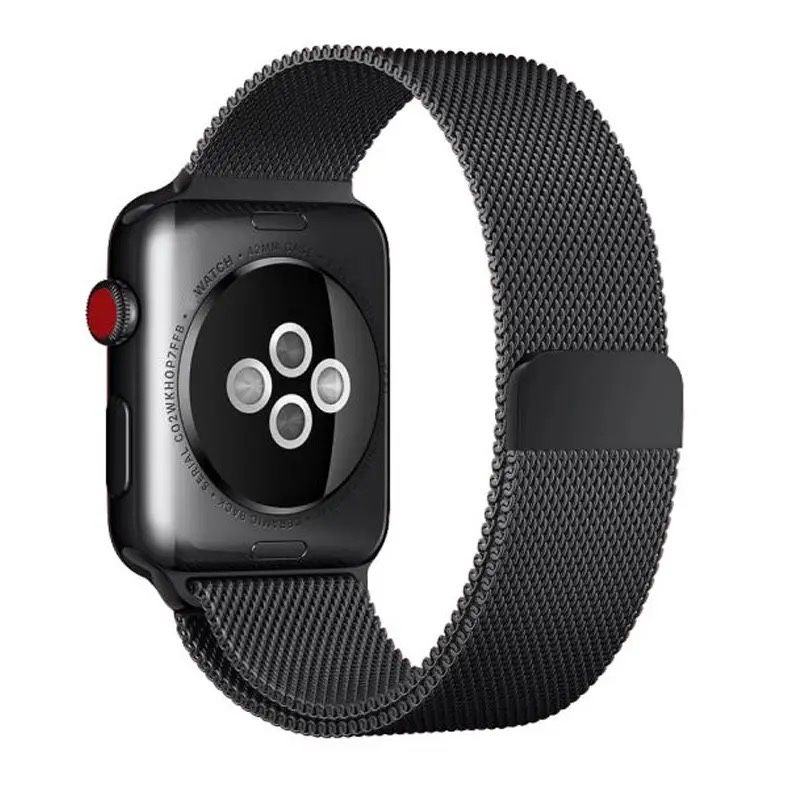 Czarna Pętla Mediolańska Pasek Apple Watch 3/4/5/6/7/8/9/SE (42-49 mm)