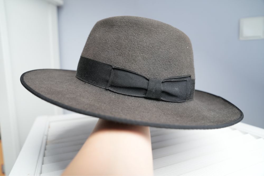 Kapelusz Stylowy Fedora Yva Berlin Projektant Czarny Unikat Stary