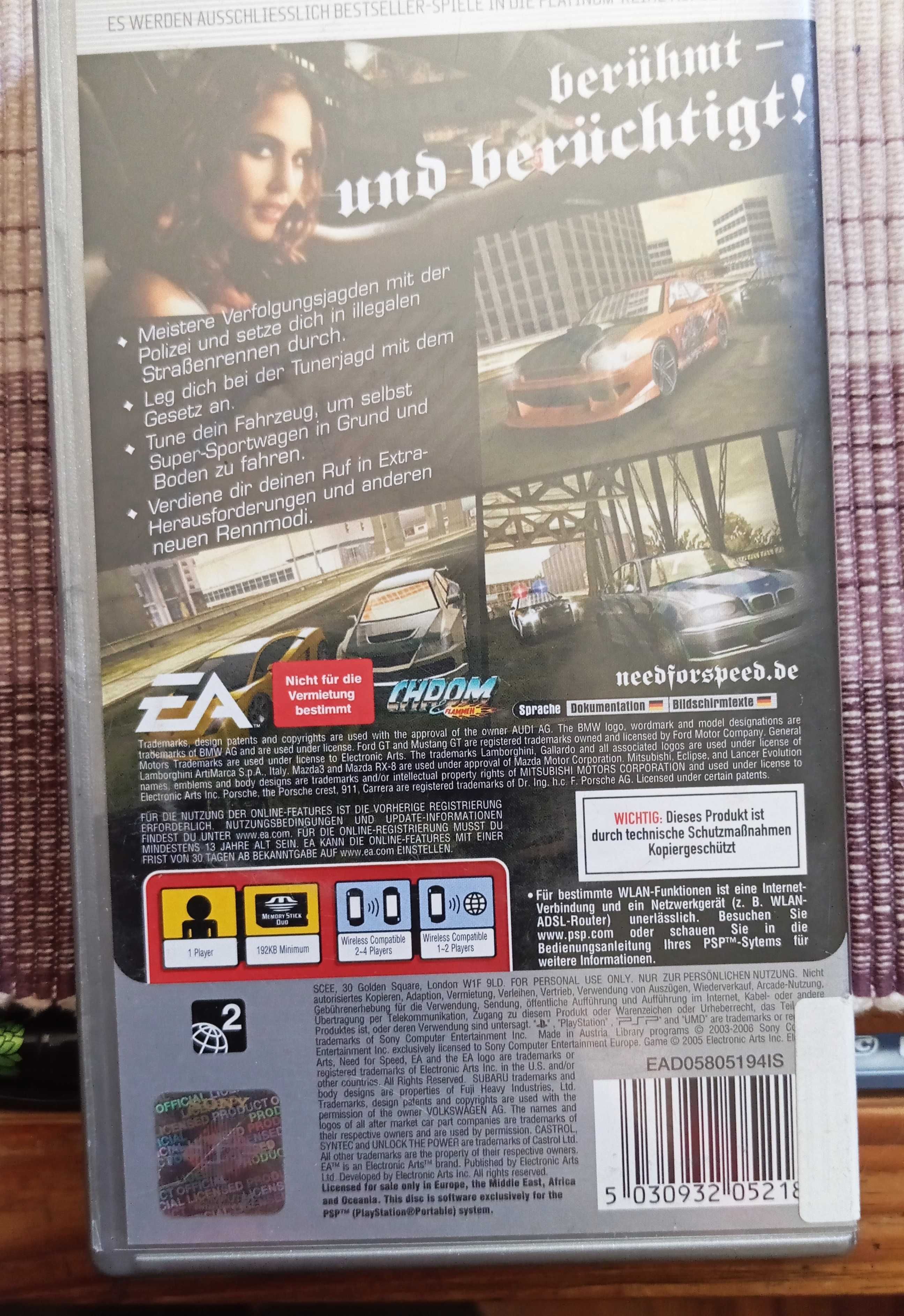 Need for Speed Most Wanted 5-1-0 platinium gra psp