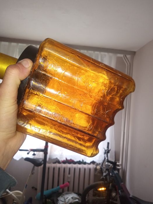 Lampa wisząca bursztyn prl