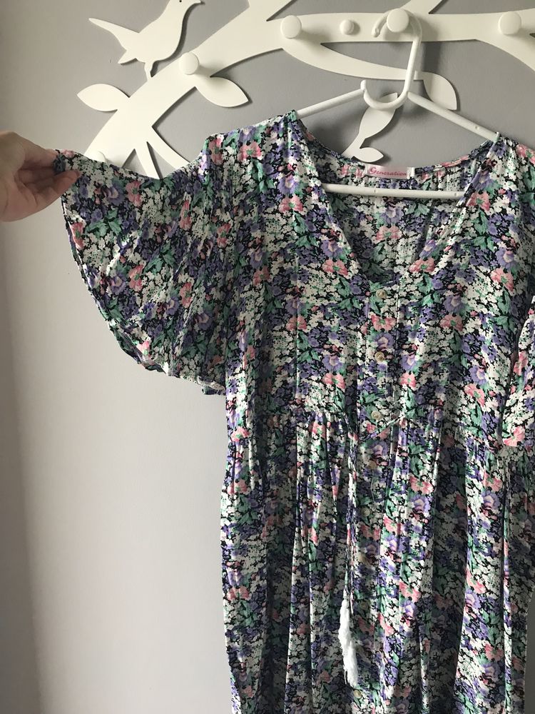Sukienka letnia kwiatki drobne XL/XXL wiskoza
