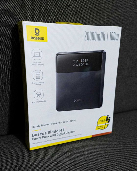 (НОВИЙ) Павербанк Baseus Blade 20000mAh 100W HD Edition Black