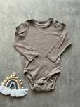 Body prążkowane dziecięce H&M brąz prążek długi rękaw
