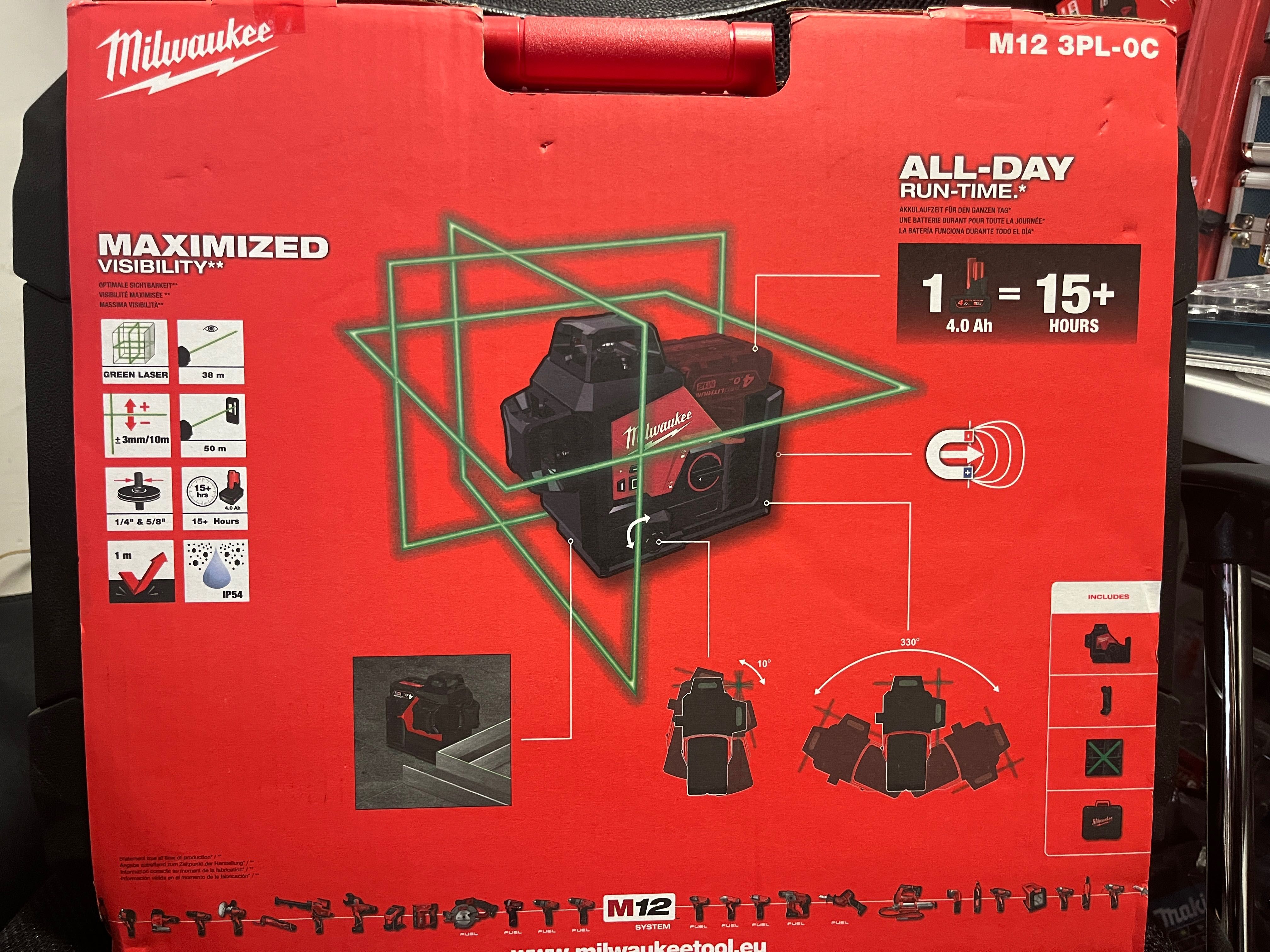 Milwaukee M12 3PL-0C Laser krzyżowy 3-płaszczyznowy