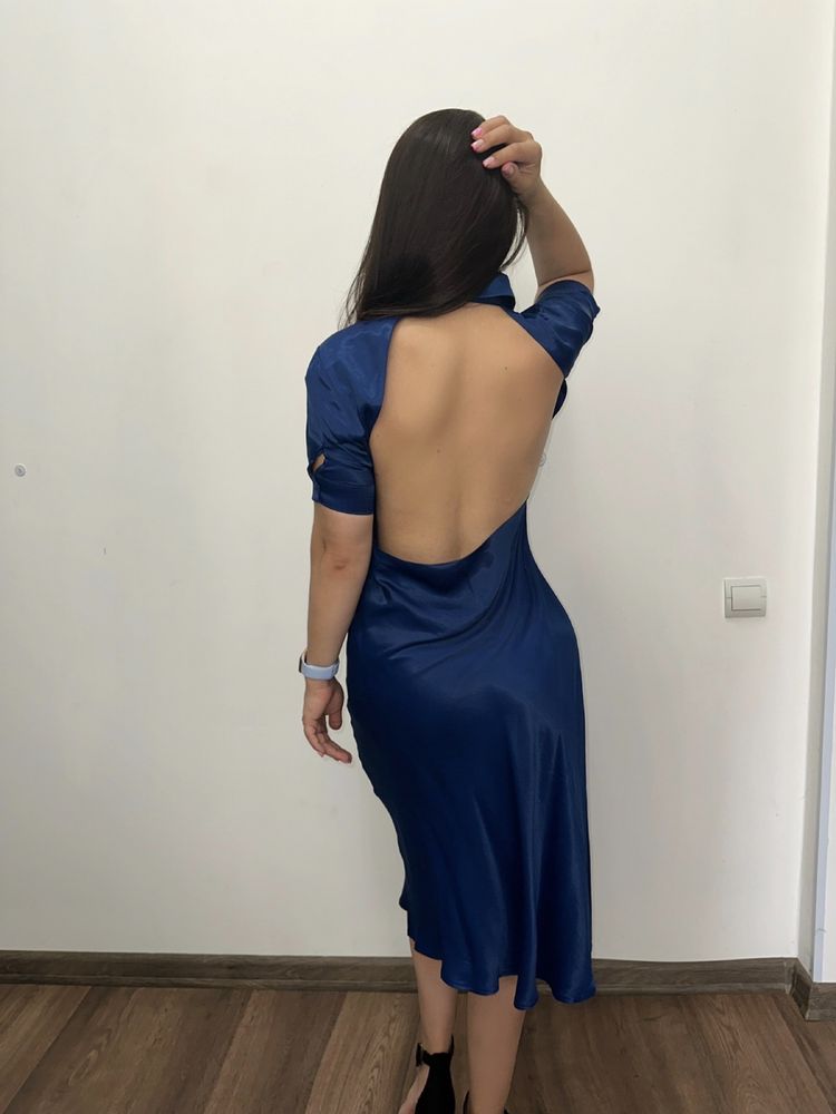 Розкішна віскозна сукня з відкритою спиною Турція