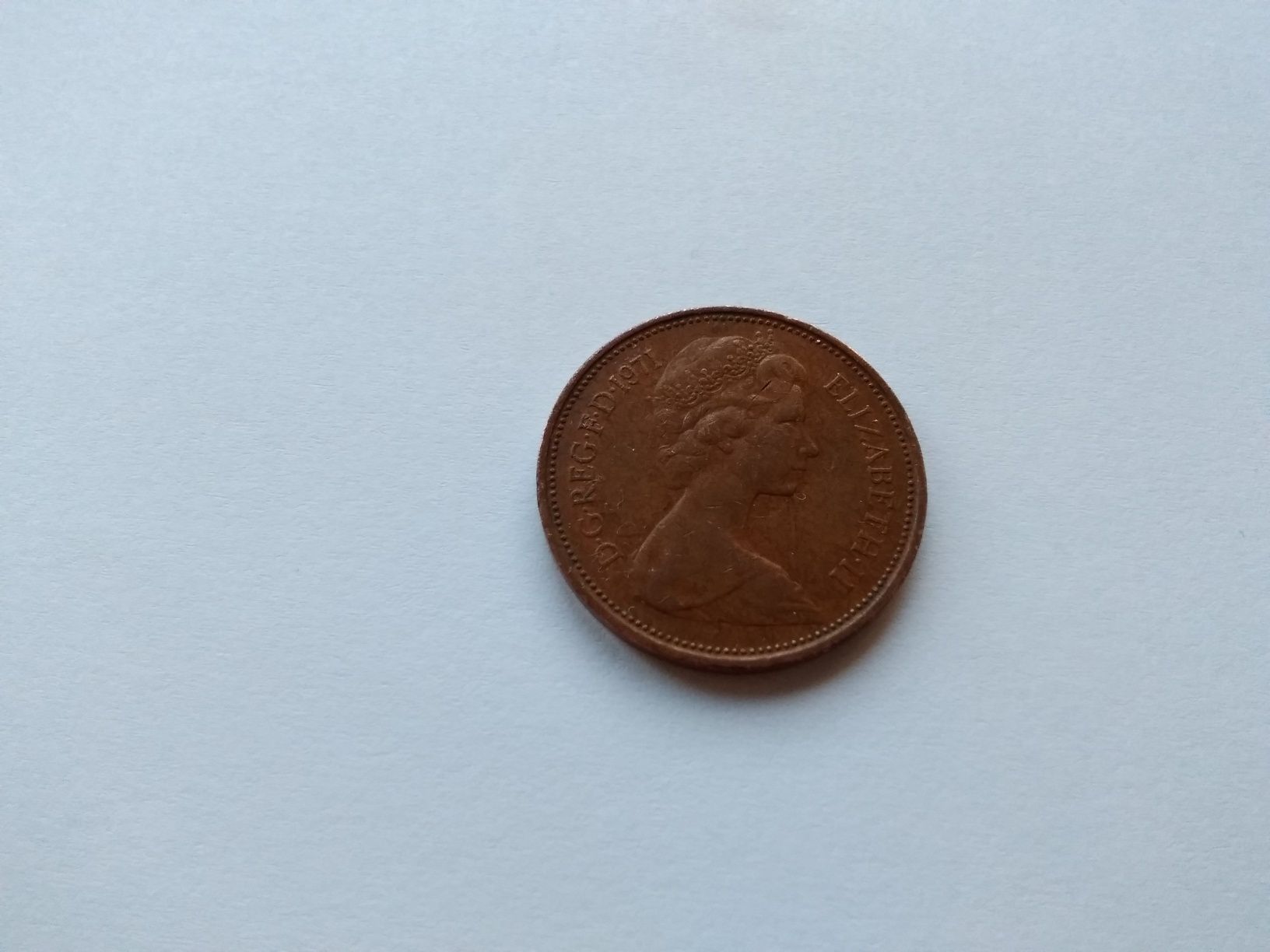 New One Penny 1 1971r Oraz New Pence 2 1971r Elizabeth II D.G REG.F.D