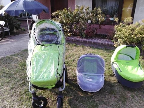 Wózek dla AKTYWNYCH 3w1+fotelik Zielony Grafit