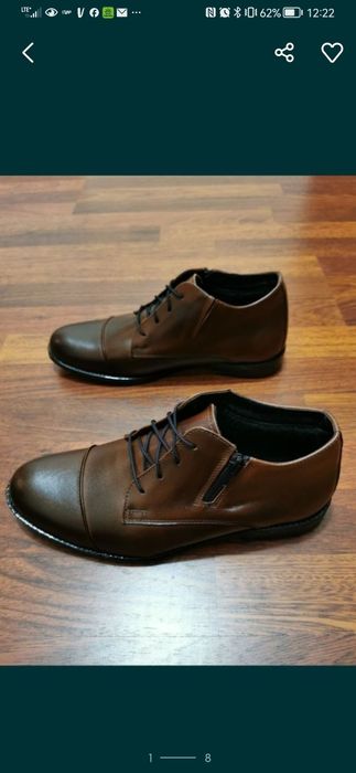 Eleganckie Skórzane Ocieplane Buty Męskie Lekkie Wygodne Tylko Roz.41