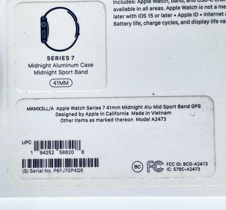 Apple Watch Series 7 41mm Midnight Alu Mid Sport Band GPS