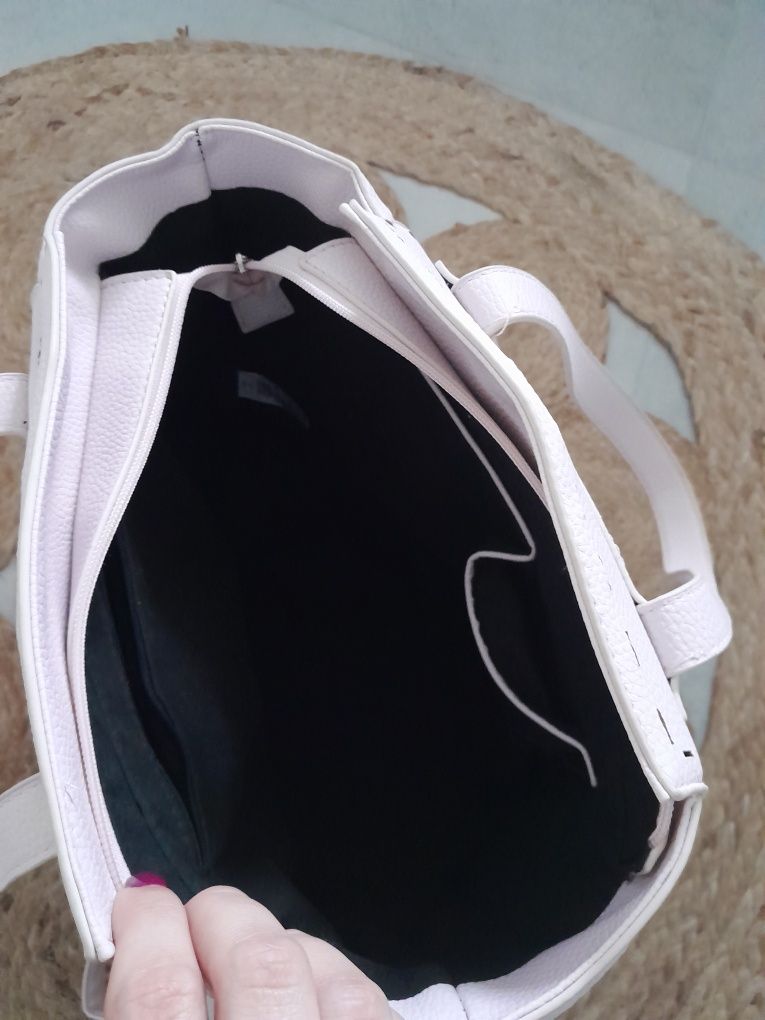 Torebka torba shopperka pudrowy róż idealny stan