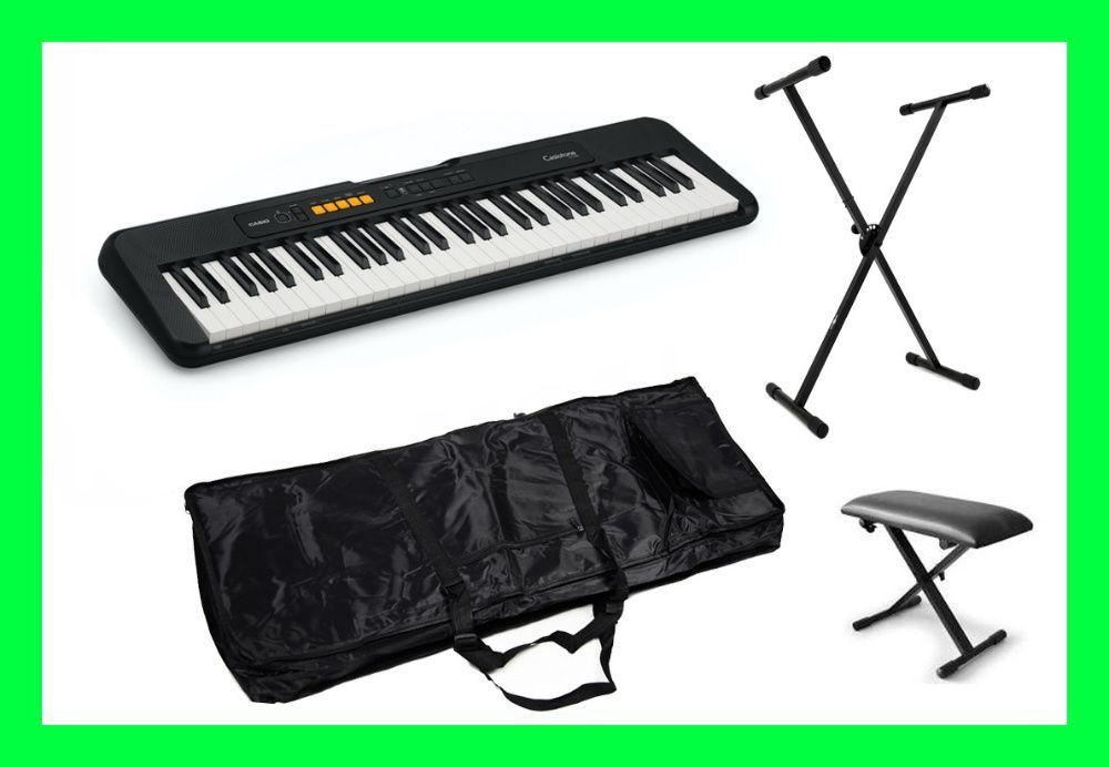 CASIO CT-S100 Czarny Keyboard + Statyw Pokrowiec Ławka | ZESTAW