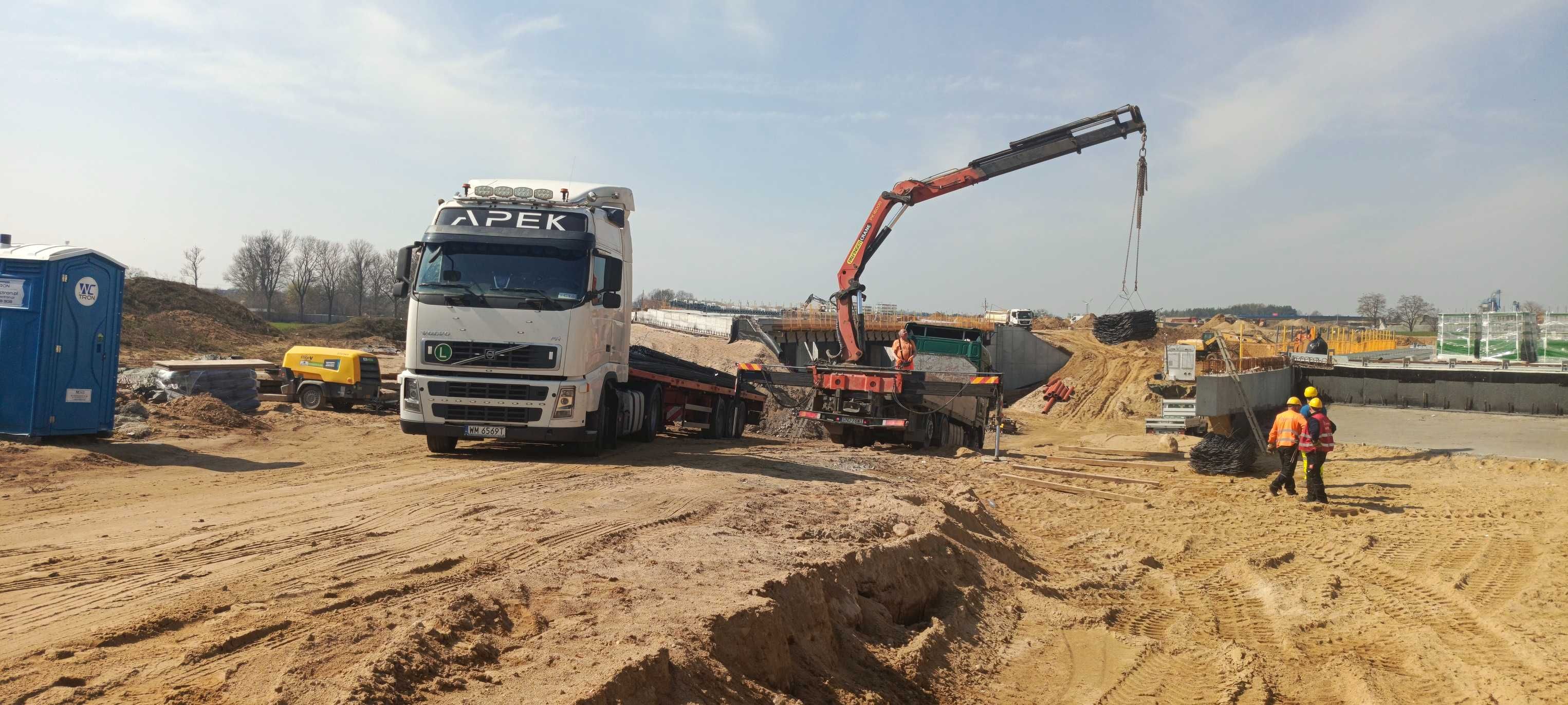 Transport ponadgabarytowy, laweta bus solo naczepa tandem KRAJ EUROPA