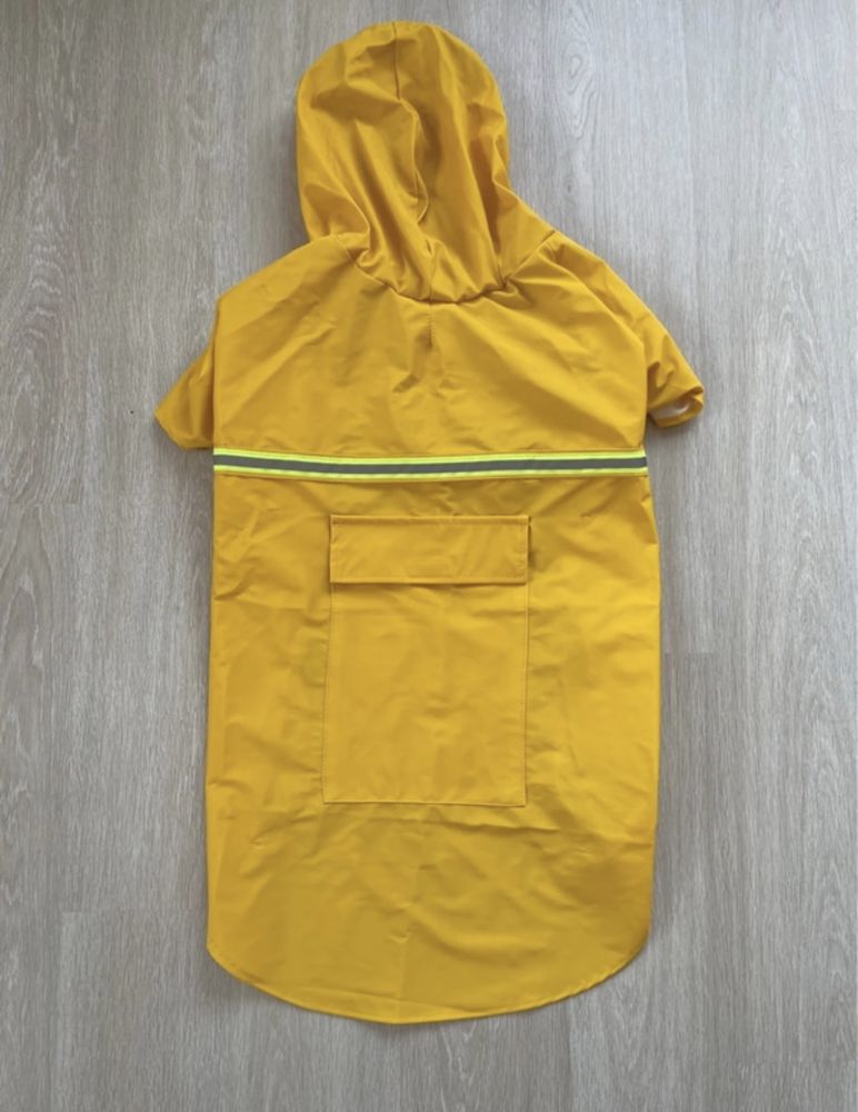 Kurtka płaszcz przeciwdeszowy dla psa duży rozmiar 4XL żółta