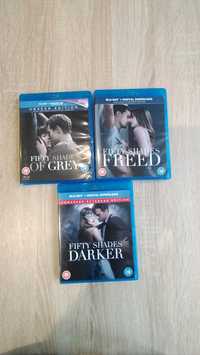 Kolekcja 3 ech Płyt Blu-Ray Fifty Shades of Grey,Darker and Freed.