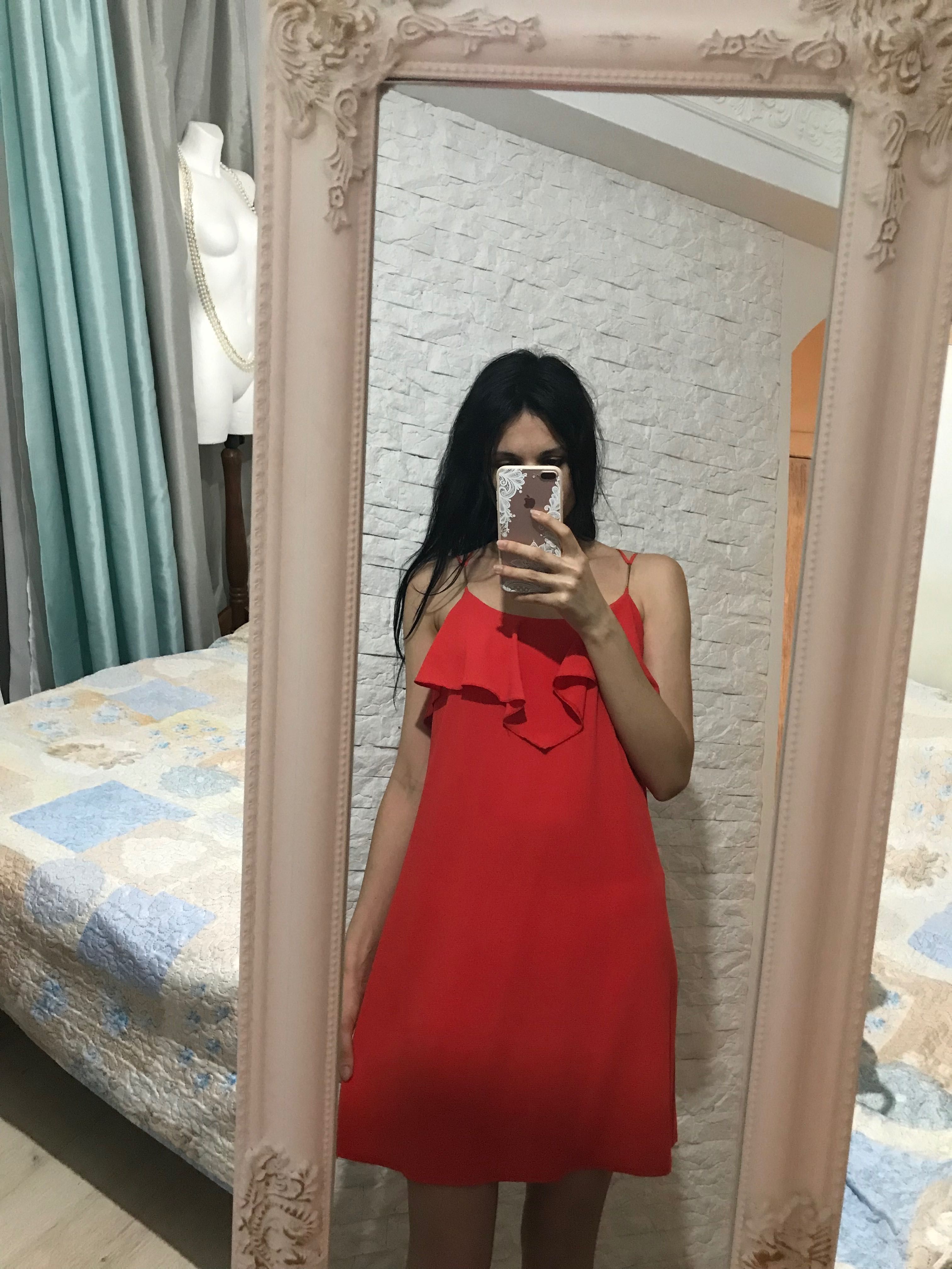 Летнее красное платье Atmosphere