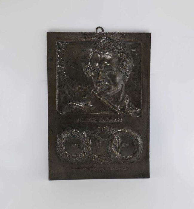 Plakieta patriotyczna - Juliusz Słowacki 1909 - Odlew Ambrożewicz W-wa