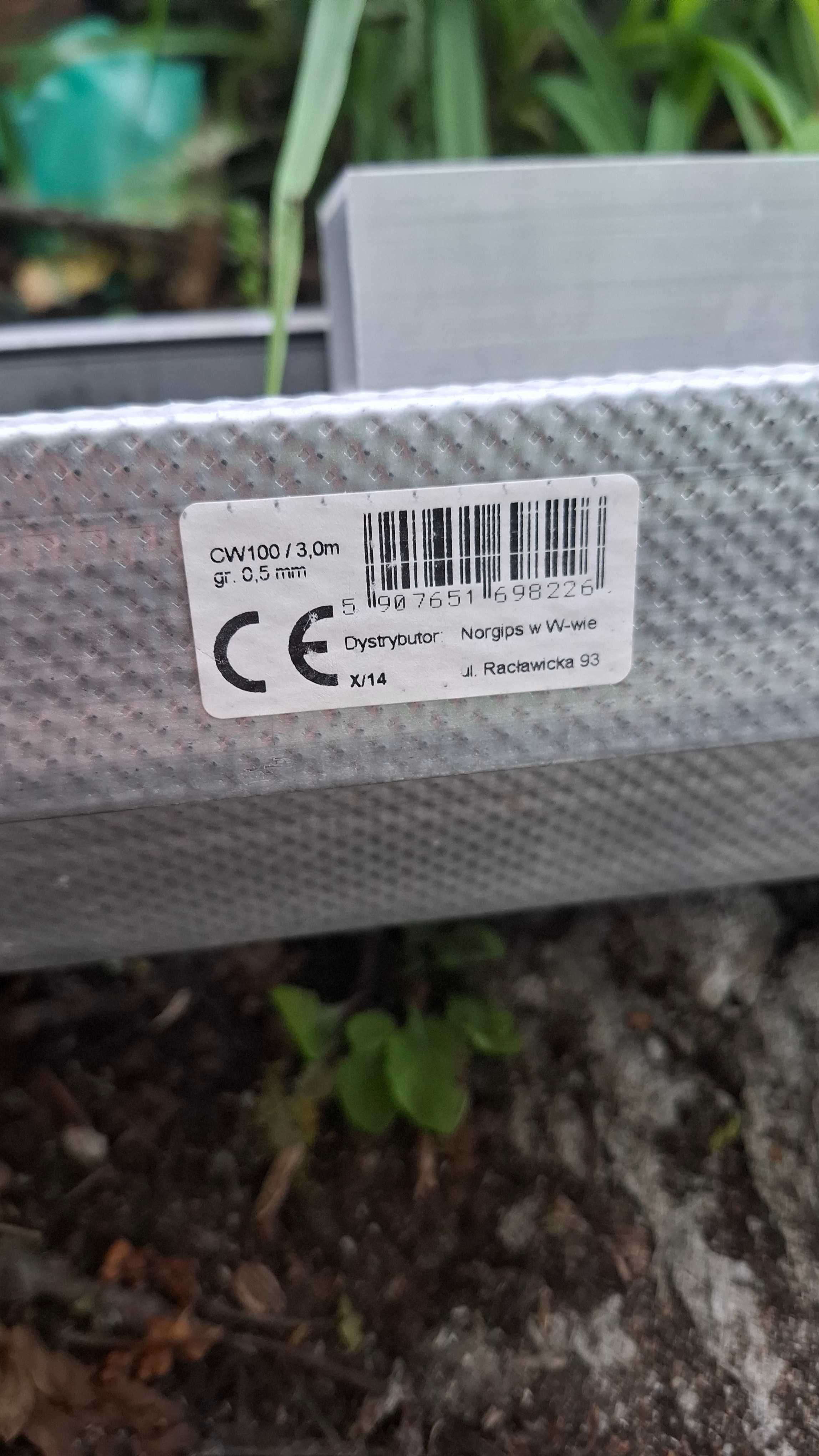 2szt profile ścienne CW 100, dł3m, profil ścian działowych karton-gips
