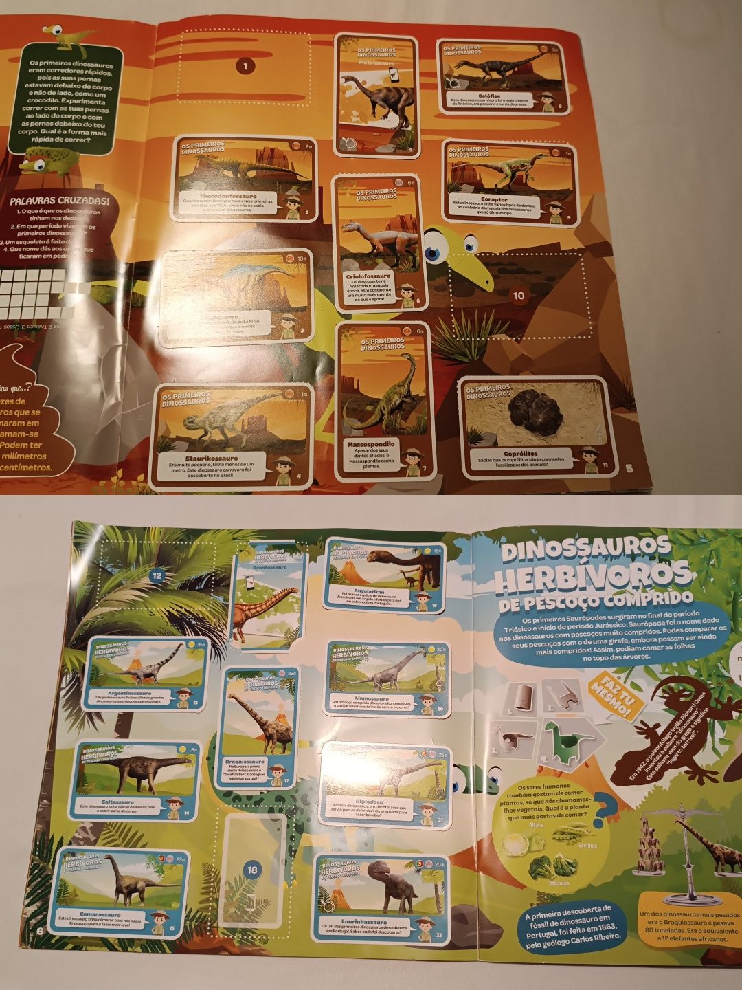 Caderneta Pingo Doce com cromos. Dinossauros