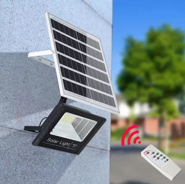 Прожектор 100w на батарее и солнечной панели, фонарь уличный Киев