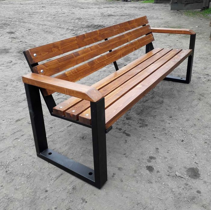 Ławka z podłokietnikiem 155 cm , parkowa , miejska , producent , atest