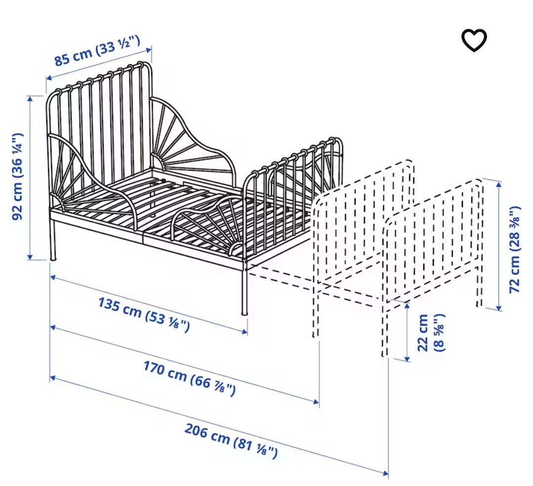 Łóżko dzieciecę rosnące z dzieckiem MINNEN IKEA