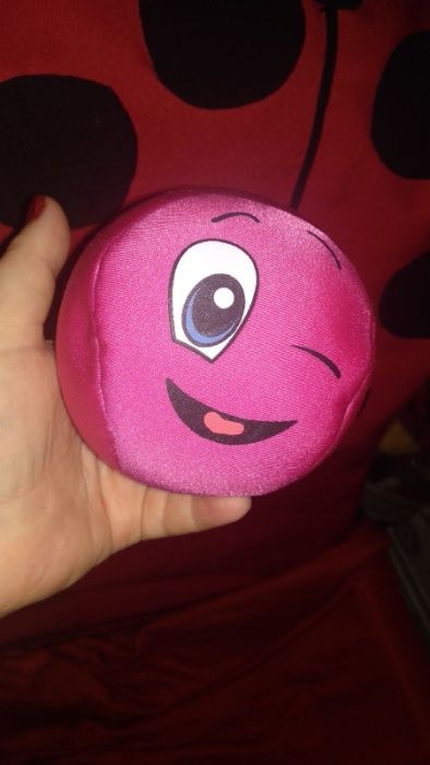 игрушка мячик смайл розовый антистресс наполнитель