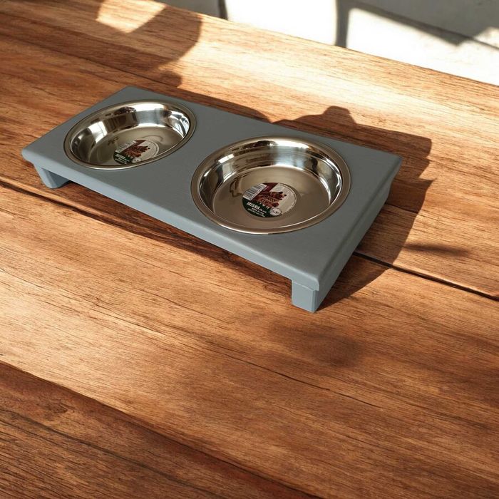 Stojak na miski dla kotów krótkopyskich lub psów szczeniąt 2x 0,3l