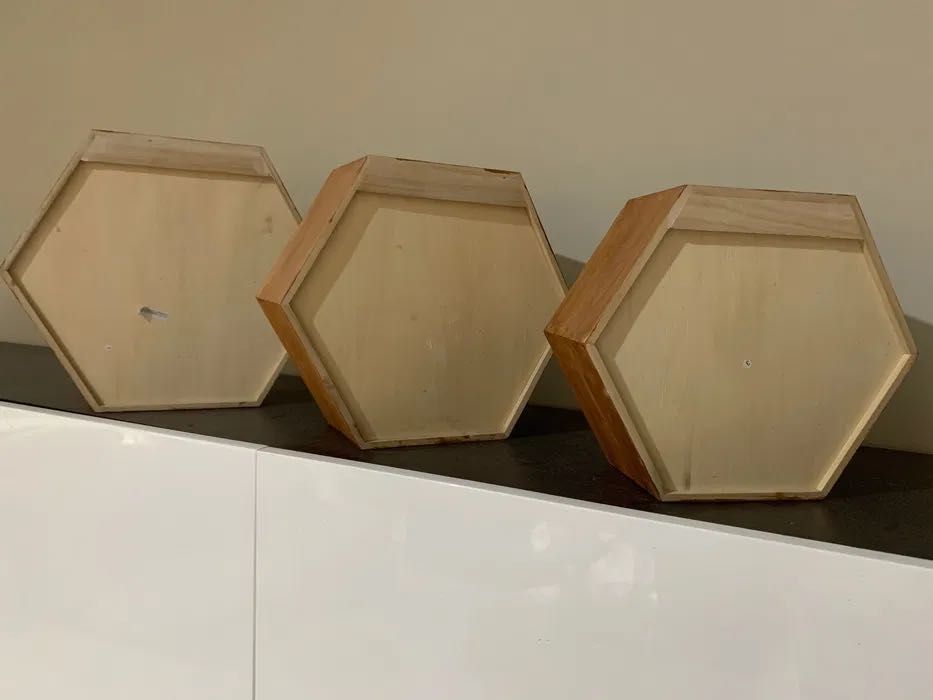 komplet półek / półka plaster miodu / półka heksagon