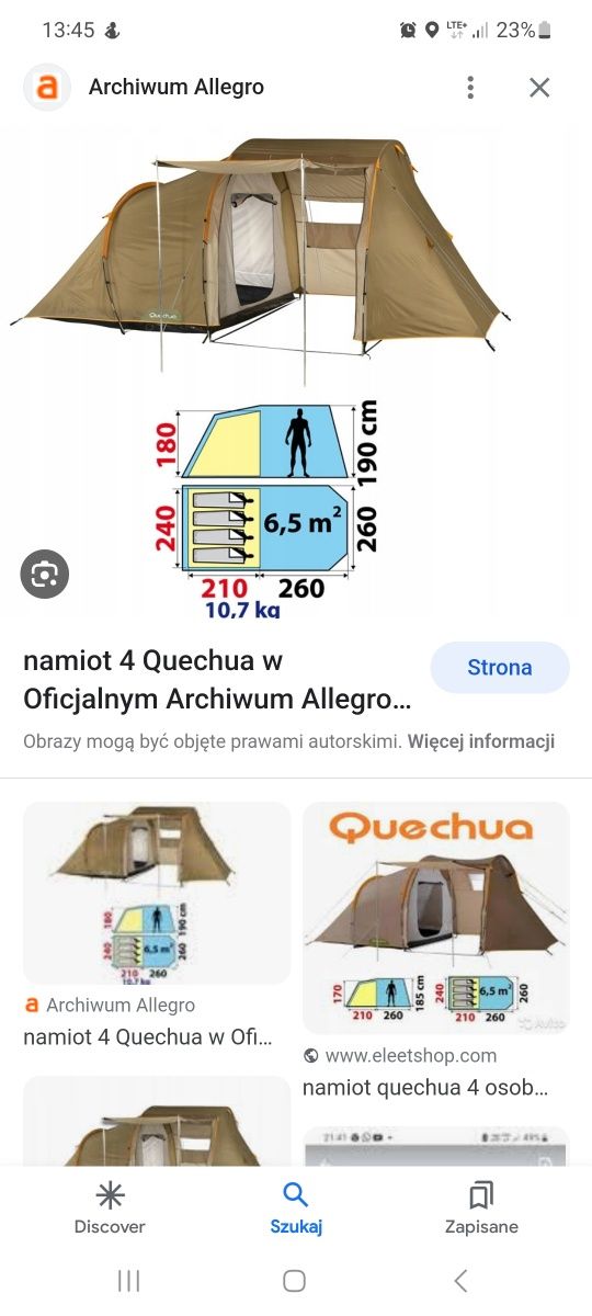 Namiot 4-osobowy Quechua