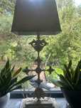 Lampa metalowa biała postarzana