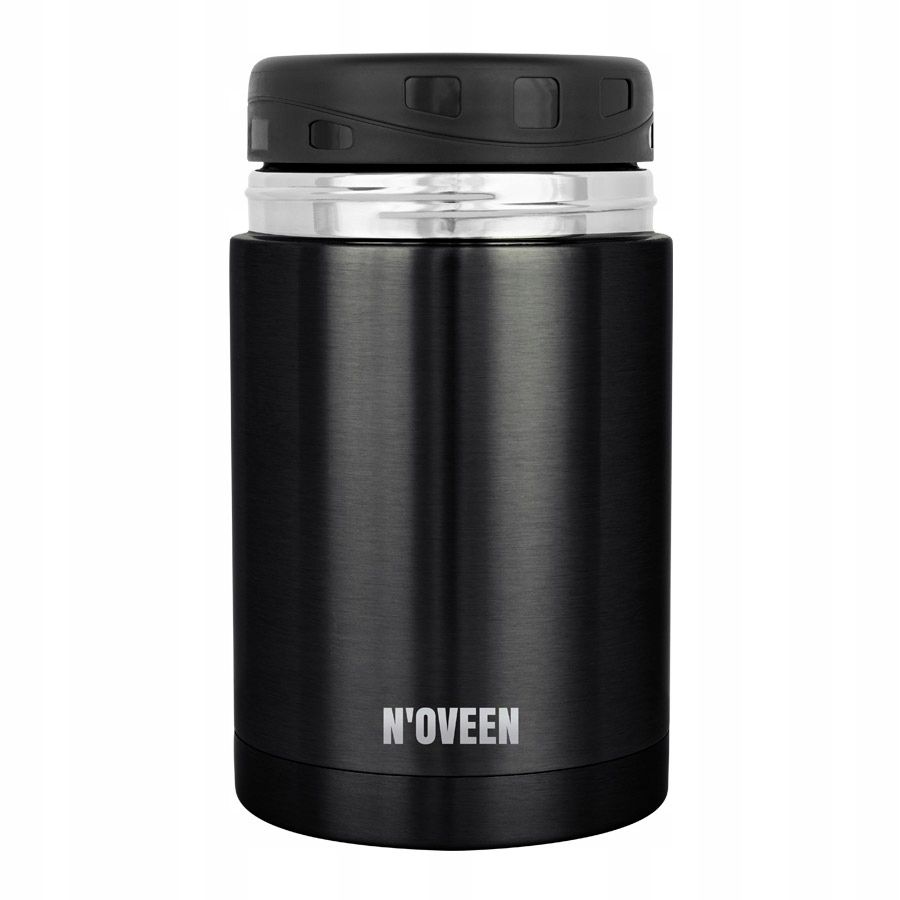 Termos Obiadowy 800Ml Noveen Tb955 Czarny + Pokrowiec