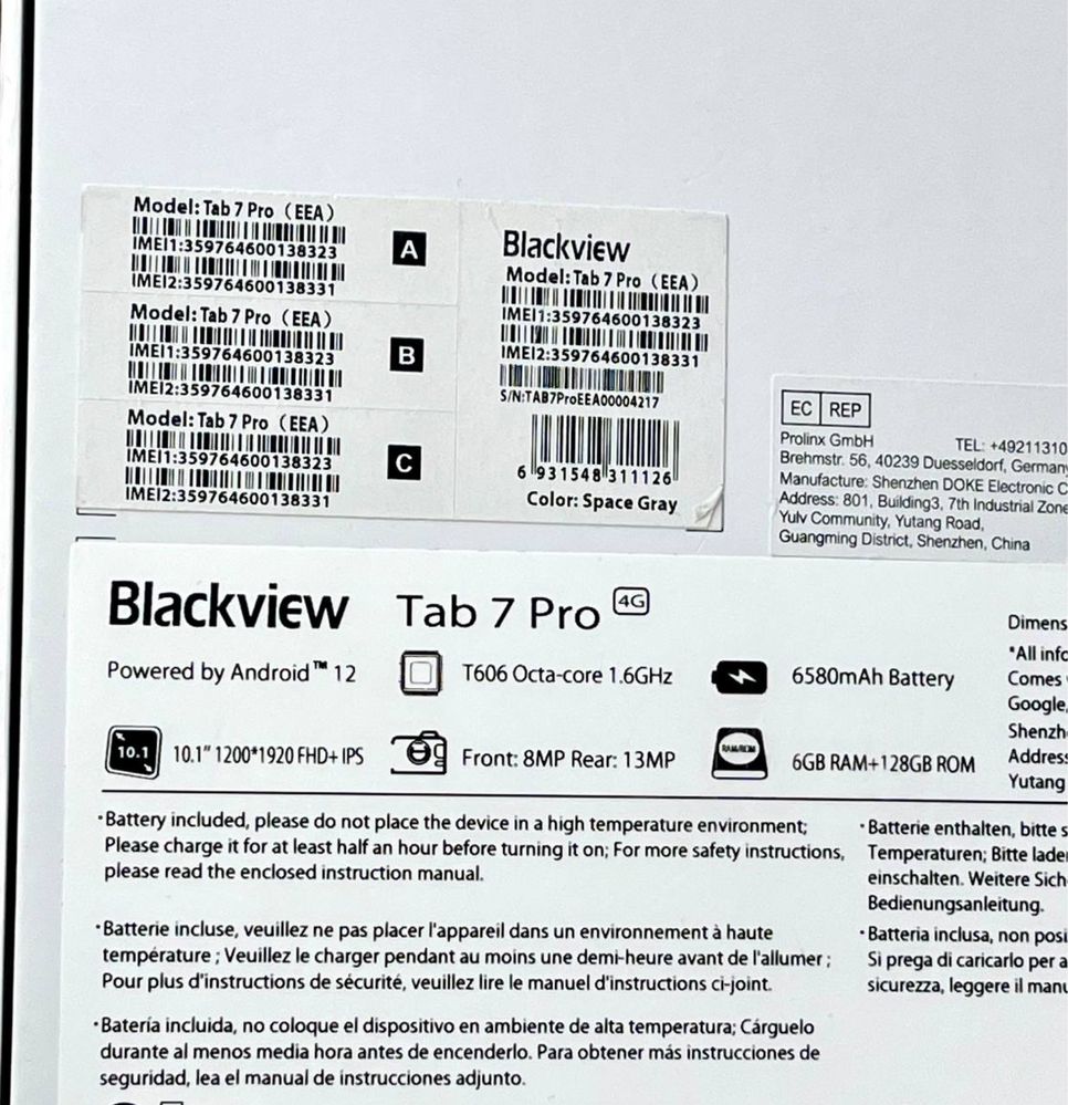 Планшет Blackview 128Gb "LTE” Новий