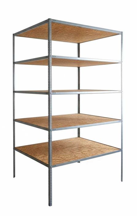 Regał magazynowy 111×131×250cm metalowy z półkami z OSB 2cm x 2szt