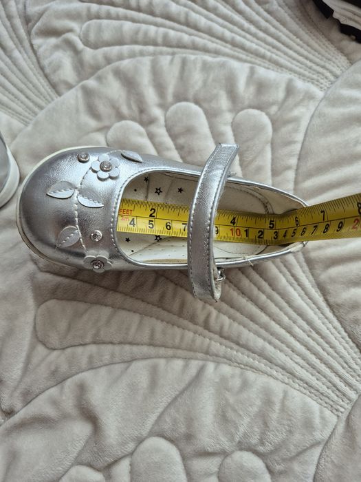 Туфлі туфельки срібні новорічні святкові 21розмір