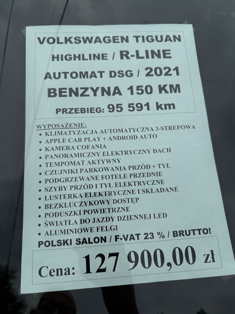 VW TIGUAN R-Line 1,5 TSI 150KM DSG Panorama_SalonPL_F-VAT23_Super