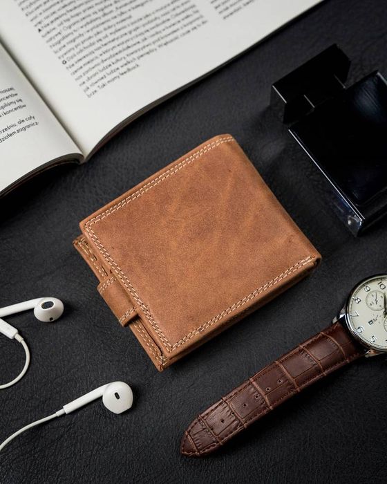 skórzany portfel męski na zatrzask - always wild