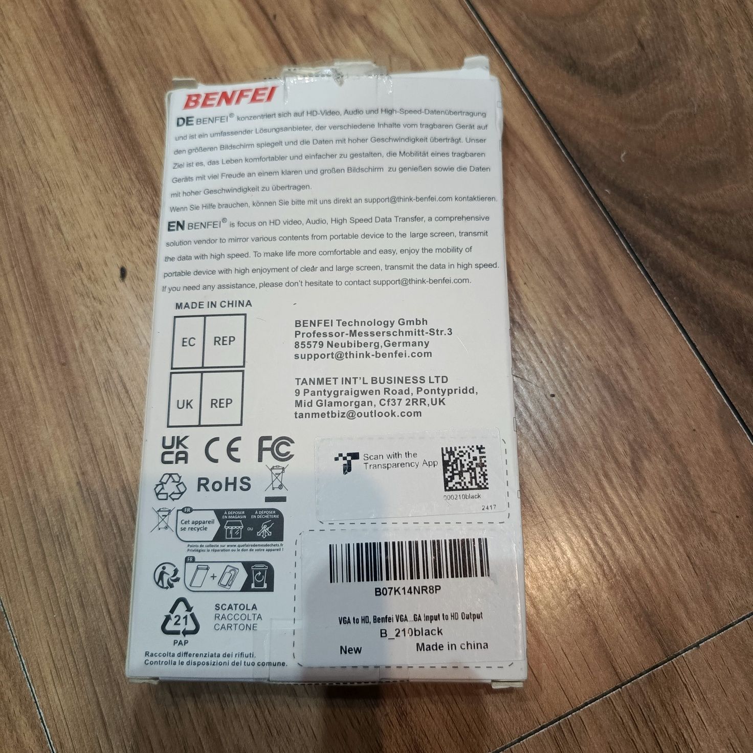 BENFEI modny adapter VGA–HDMI, przetwornik 1080p z dźwiękiem.