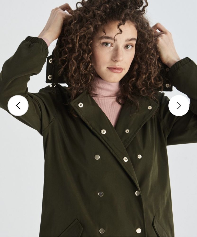 Куртка - пальто жіноче, темно зелене sinsay