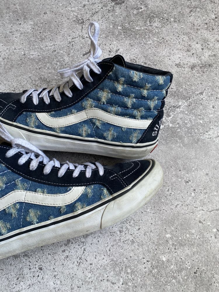 Кросівки vans x supreme hole punch denim чоловічі ванс х супрім хол