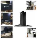 Okap wyspowy GLOBALO Czarny Nomina Isola90.4 Panel LED 275W 66x90x80.5