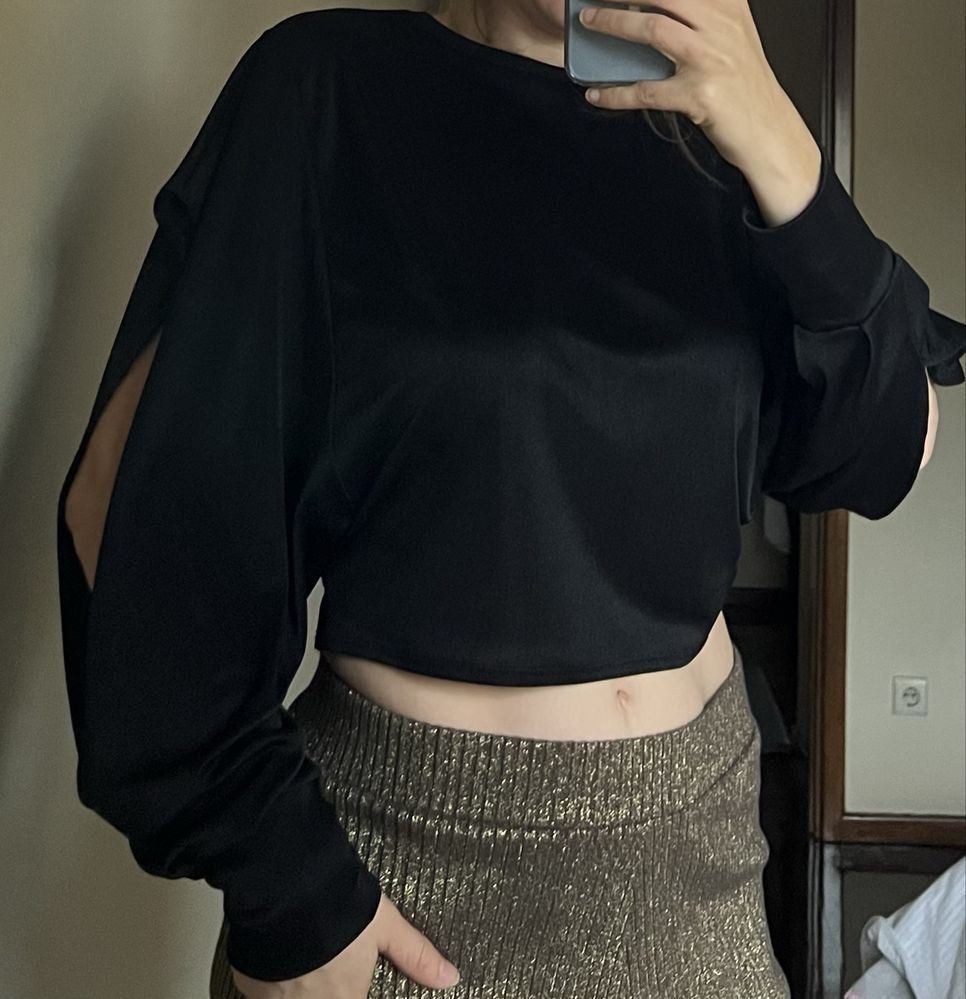 Camisola Zara Preta com brilho