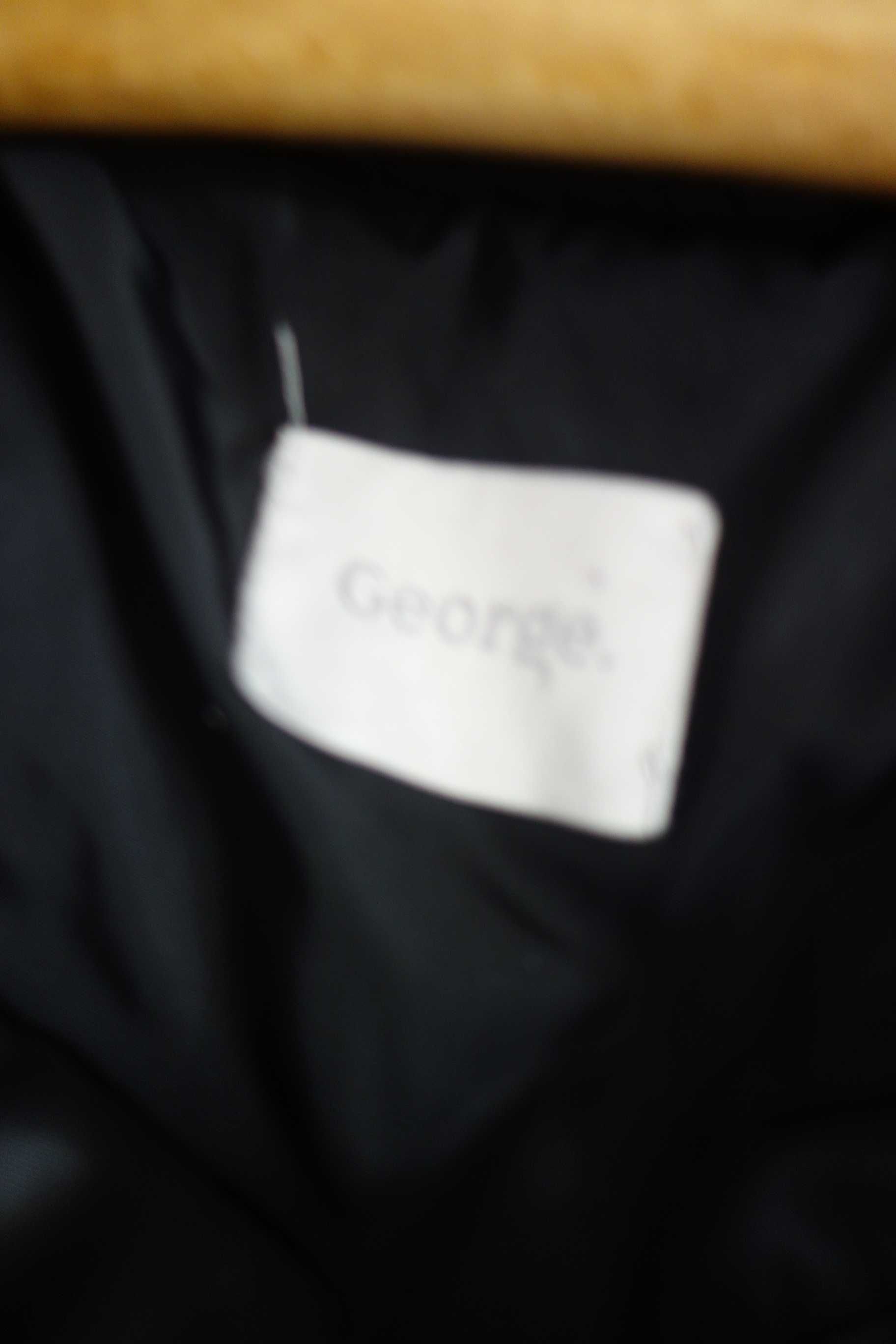 George damska kurtka pikowana czarna ciepła kaptur futerko
