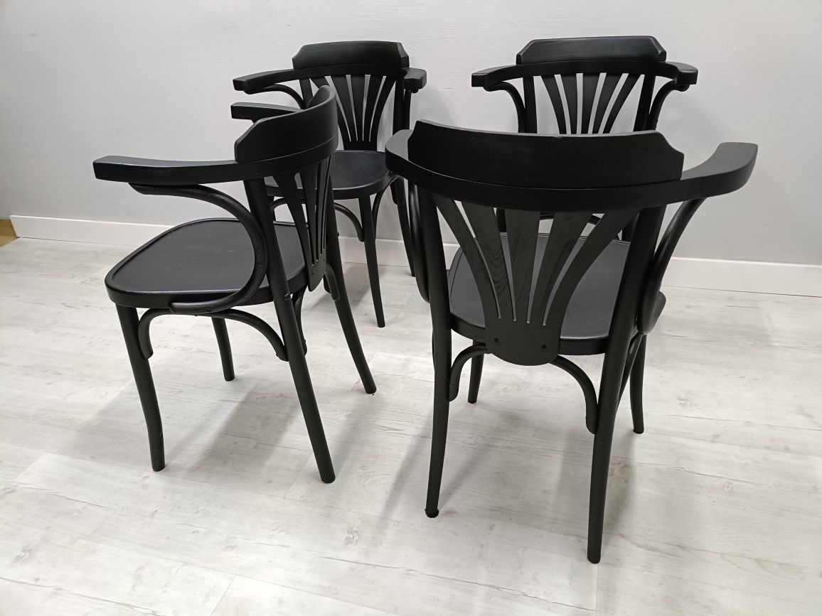 Krzesła czarne Thonet Fameg Vintage gięte czarne 40szt