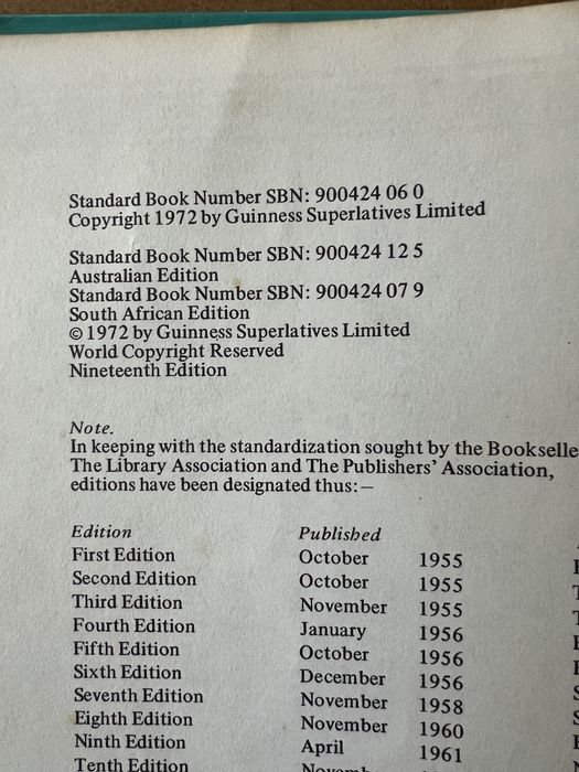Guiness Book Records 1972