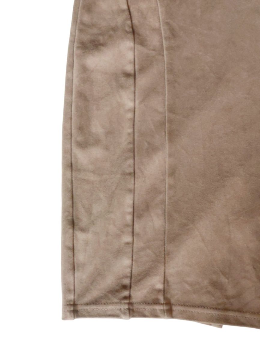 Jasnobrązowa, zamszowa spódnica ołówkowa – Amisu – XS / 34