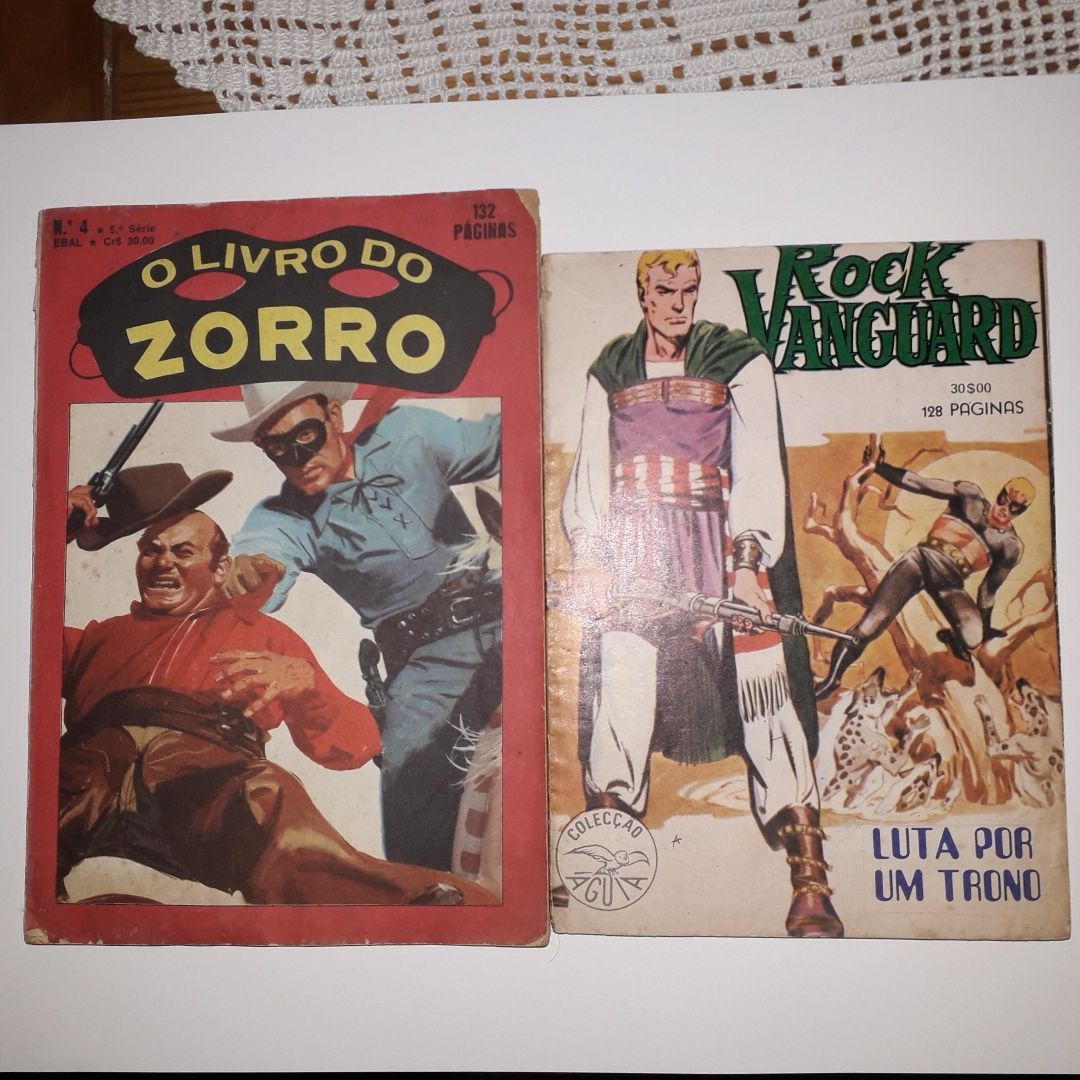 Livros antigos rock vanguard e zorro