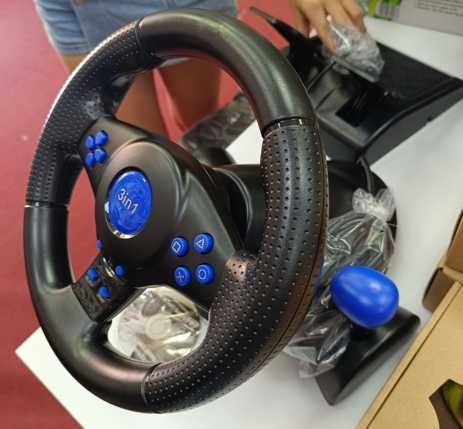 игровой руль вібрація ігрове кермо педалі газ тормоз пк ноут ps гейм