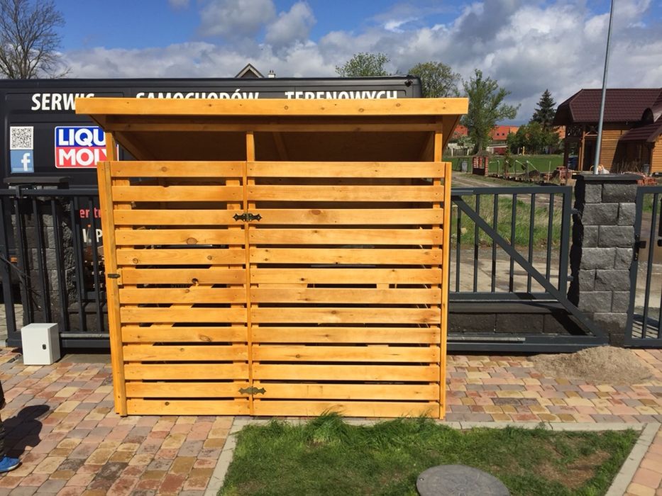 Drewutnia,wiata na rowery śmietniki