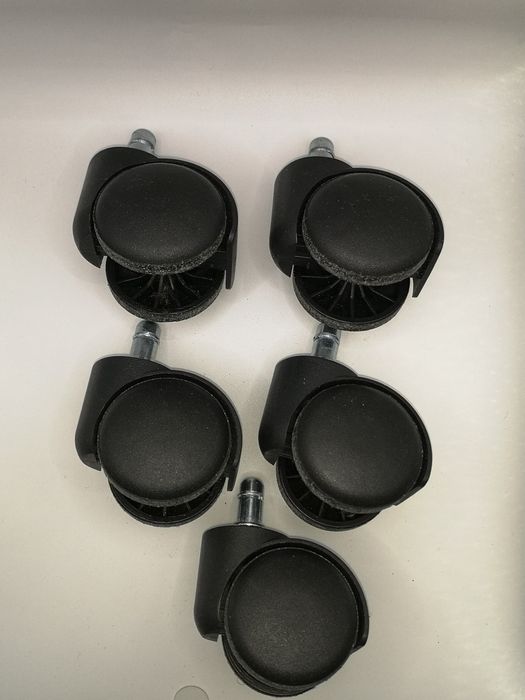 Kółka do fotela biurowego - 5szt - czarne